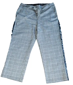 Heine❤️super Glencheck 7/8 Hose*Stiefelhose*grau Galonstreifen*weite Hose❤️Gr.44 - Bild 1 von 9