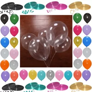 SELBSTAUFBLASEND 100 Stck. Klare Ballons Transparente Ballons Hochzeit Geburtstag Party - Bild 1 von 34