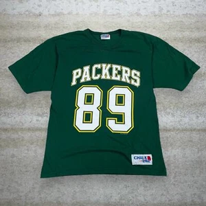 Vintage Green Bay Packers Shirt Green Cotton Short Sleeve Chmura 89 90s - Picture 1 of 5