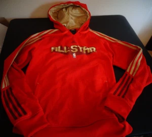 2010 NBA Basketball All Star Game ADIDAS Red MEDIUM Hoodie Sweatshirt FREE SHIP - Picture 1 of 4