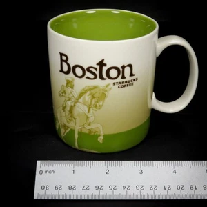 Tazza caffè Starbucks Boston Paul Revere da collezione ~14 oz To Rim Green 2011 NUOVA - Foto 1 di 7