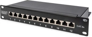 DIGITUS Cat-6A Patchpanel 12 Ports RJ45-Buchsen LSA Verteilerfeld Geschirmt - Afbeelding 1 van 1