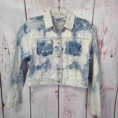 GAP Jr Miss Size XS Cropped Denim Jacket Light Washed 1969 Buttons EUC!   {PT22] - Image 1 of 4