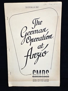 Rare WWII "The German Operation at Anzio" War Dept Official Use Only 1944 NICE!! - Picture 1 of 15