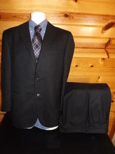 Burberry London 40R W35 L30 Dark Gray Wool Cashmere Blend Suit Made in USA - Picture 1 of 10