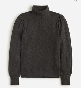 J. CREW Damen grauer gerippter Pullover Pulli mit Stehkragen XL Langarm weich neu mit Etikett - Bild 1 von 14