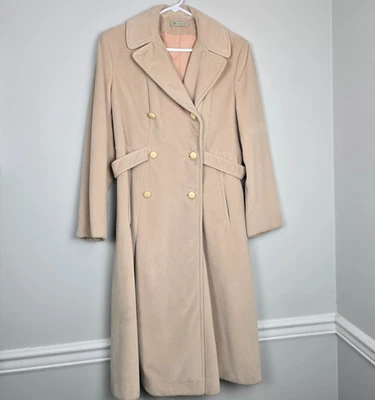 Abrigo De Colección Wear in Good Health Mujer Mezcla Lana M Beige Doble Pecho Años 60 EE. UU. Foto 1 de 4