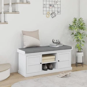 Shoe Bench with Cushioned Seat Adjustable Shelf for Hallway Living Room Bedroom - Picture 1 of 11