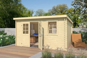 Gartenhaus Holz 40mm AMIRA 275 380x275cm Doppelnut und Feder Blockhaus AKTION - Bild 1 von 4