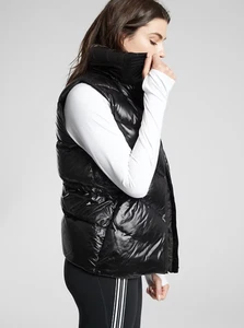 EUC XXS Damen ATHLETA Lofty Daunenweste Puffer in schwarz ohne Kapuze - Bild 1 von 8