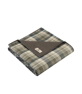 Manta Woolrich 50x70 Tasha Toda Temporada Taupe Reversible 100% Algodón Foto 1 de 4