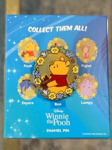 Disney Winnie the Pooh & Friends Floral Portrait Pin Stained Glass POOH - NEW - Picture 1 of 2