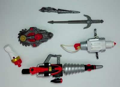 Лот из 4 Power Rangers in Space Красная Световая Спасательная Дрель и другое оружие - Изображение 1 из 4