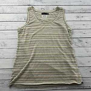 PrAna Sleeveless Striped Hemp Top Women's Large Tan - Picture 1 of 5