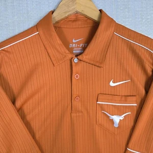 NIKE x TEXAS LONGHORNS Size Large Mens Polo Shirt Burnt Orange Wicking Golf - Picture 1 of 16