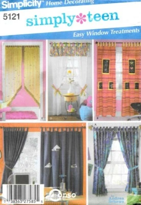 Simplicity Sewing Pattern 5121 Teenagers Room Door Curtain Panels with Pockets - Image 1 of 4