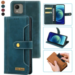 Nokia C110 custodia per schede stile notebook, custodia magnetica in pelle per Nokia C110 - Foto 1 di 22