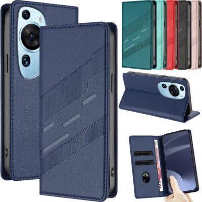 Flip Leather Phone Case for Huawei P60 Pro P50 P40 P30 P20 Embossed Wallet Cover - Image 1 of 4
