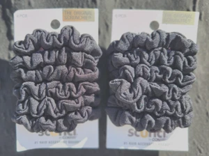 Scunci Effortless Beauty Lot of 2 Original Scrunchies 6 Pcs Each/12 Total Black - Picture 1 of 2