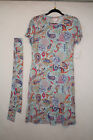 NWT LuLaRoe Size S Marly Dress Light Blue Floral Paisley Print Belted w/ Pockets