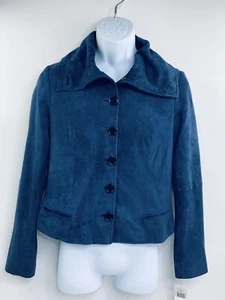 Lauren by Ralph Lauren Women’s Blue Sapphire Soft Suede Jacket Size 8 NWT - Picture 1 of 11