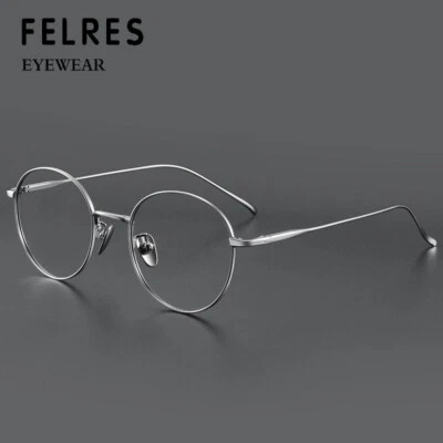 Pure Metal Retro Round Eyeglasses For Men Women Ultralight Glasses Frames New - Image 1 of 4