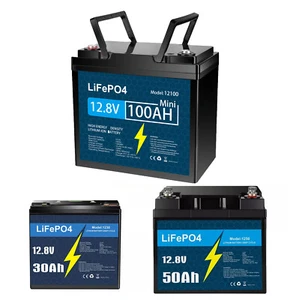 LiFePO4 Lithium Battery 12V 100Ah 50Ah 30Ah with BMS for RV Trolling Motor US - Picture 1 of 39