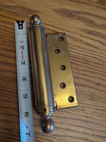 ART DECO SOLID HEAVY BRASS DOOR HINGES LAWSON MFG FIXTURE MCM ANTIQUE RARE VTG Cover