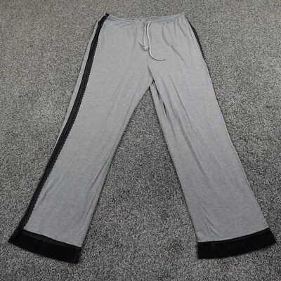 Victoria Secret Pants Womens Large Gray Drawstring Lounge Sleep Lace Sweatpants - Image 1 of 4