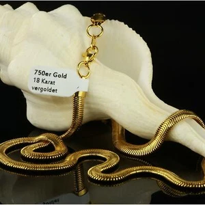 Damen Herren Schlangenkette Halskette 5 mm 750er Gold vergoldet UVP:79€ K1576S - Bild 1 von 4