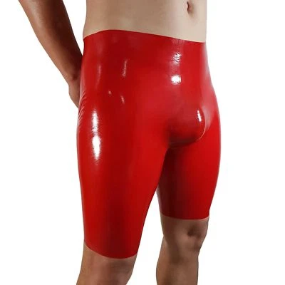 Latex Rubber Shorts Short Pants Trousers Red (one size - Image 1 of 4