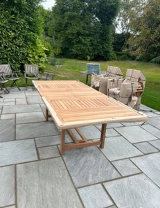Outdoor Teak 8 Seater garden table Set Double Extender 120 Wide 180/210/240 long - Picture 1 of 1