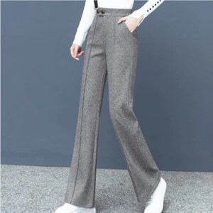 Women Formal Straight Leg Pants Trousers Slacks Casual Office Workwear Career - Picture 1 of 15