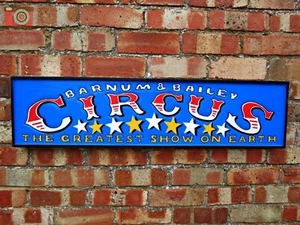 BARNUM "CIRCUS" TRADITIONAL VINTAGE STYLE SIGN. Hand Made & Painted, Carved - Picture 1 of 8