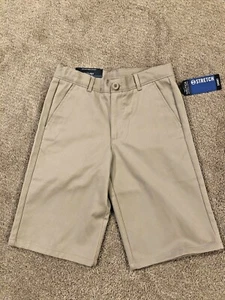 NWT$36 Nautica Boy School Uniform Khaki Stretch Shorts N8E0015Q Adjustable waist - Picture 1 of 7