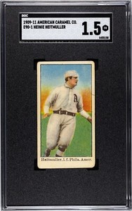 1909-11 E90-1 American Caramel Heinie Heitmuller Philadelphia A’s -  SGC 1.5 FR 