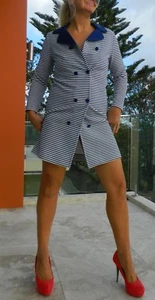 VINTAGE Len Vogue 1960s Original Nautical Retro MOD Dress - Bild 1 von 7