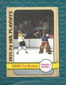 Tarjeta de hockey Topps 1972 #6 Boston Bruins New York Rangers juego 5 excelente - Imagen 1 de 2