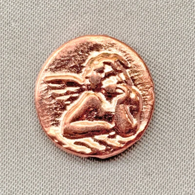 Cuentas para monedas de ángel querubín 14 mm aleación enchapada en cobre rosa Q10 por paquete Foto 1 de 2