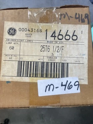 NEW CASE OF 60 Tubular Frosted Light Bulbs Tube, 25W, 2600K, 180LM, T6 E12, 120V - Image 1 of 2