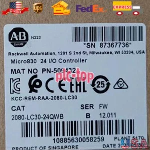 Sealed AB 2080-LC30-24QWB Micro830 24 I/O Controller 2080LC3024QWB US Free Tax - Picture 1 of 5