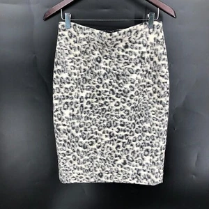 Ann Taylor fuzzy wool blend faux fur leopard print pencil skirt animal print 4 - Picture 1 of 9