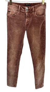 Pantalones de mezclilla ajustados de pana de cintura alta Dear John Gisele talla 27 Tea Rose elásticos - Imagen 1 de 7