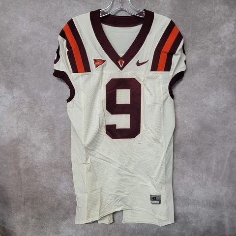 Nike ACC Virginia Tech Hokies 9 Pro Cut Team Game Issued Football Jersey 42 L Cover