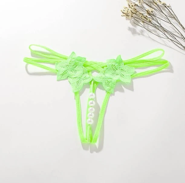 Sexy Mujeres Encaje Perla Tanga Tanga Bragas Lencería Ropa Interior Entrepierna T-back Foto 1 de 4