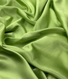 1 mtr shiny apple green crepe back satin fabric,bridal,deco,dress,58”wide 147cm - Picture 1 of 4