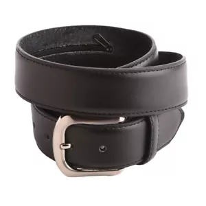 Men's Leather Lined Security Belt with Hidden Zip Section 40mm 1.5" Black - Picture 1 of 3