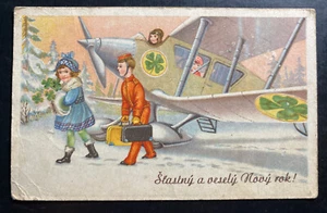 1930s Czechoslovakia Picture Postcard Cover To Lenov New Year Celebration - Picture 1 of 2