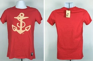 New Sailor Jerry spiced Rum Anchor Logo T Shirt Womens Large Red Cotton - Picture 1 of 5