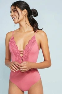 BECCA by Rebecca Virtue rosa Muse einteiliger Badeanzug Größe M L74040 - Bild 1 von 4